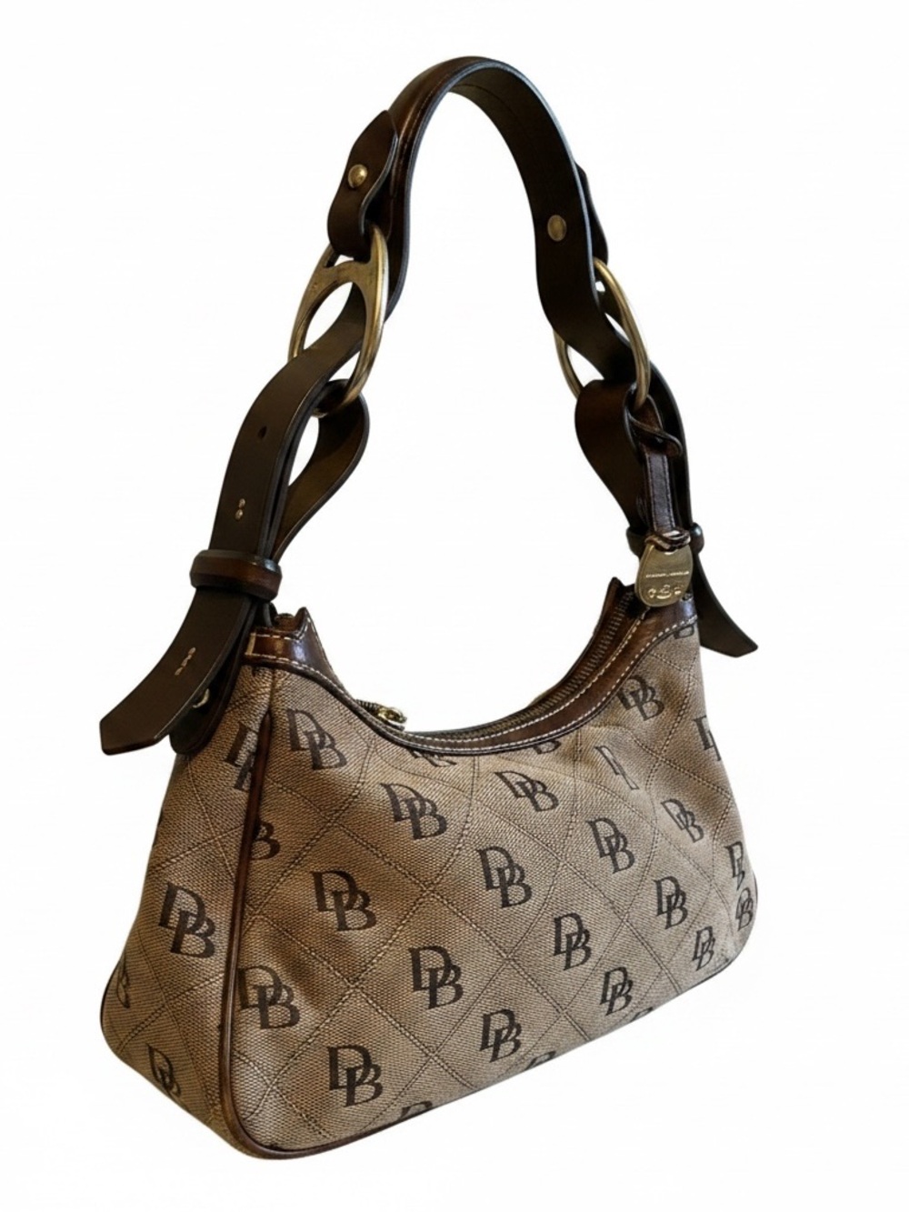 Dooney & Bourke Tan Brown Monogram Shoulder Bag
